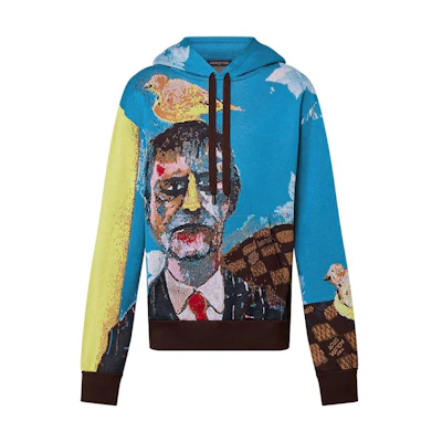 Louis Vuitton FW23 Blue Hoodie with Graphic Print for Men 1ABXXZ