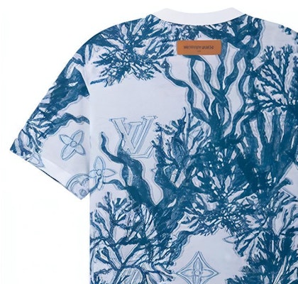 LOUIS VUITTON FW23 Kaos Pria Biru Jacquard Monogram Crewneck Lengan Pendek 1ABJ9O Sizing LOUIS VUITTON FW23 Kaos Pria Biru Jacquard Monogram Crewneck Lengan Pendek 1ABJ9O