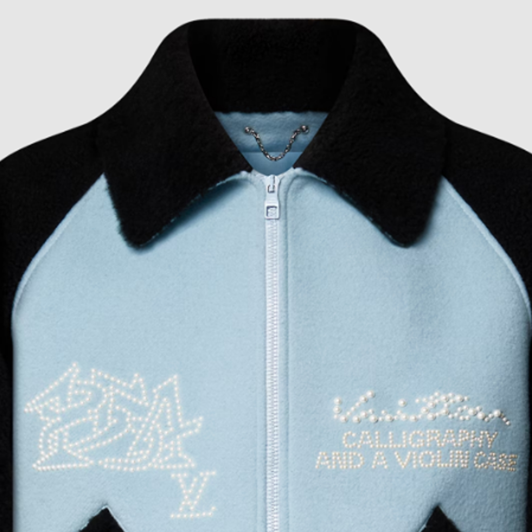 LOUIS VUITTON FW23 Blue Logo Striped Embroidered Baseball Jacket for Men. 1AFAJ4 圖 7