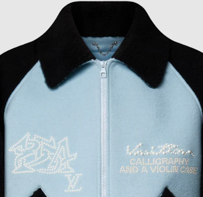 Chaqueta Beisbol Azul con Logo Rayado Bordado Hombre LOUIS VUITTON FW23. 1AFAJ4 Sizing Chaqueta Beisbol Azul con Logo Rayado Bordado Hombre LOUIS VUITTON FW23. 1AFAJ4