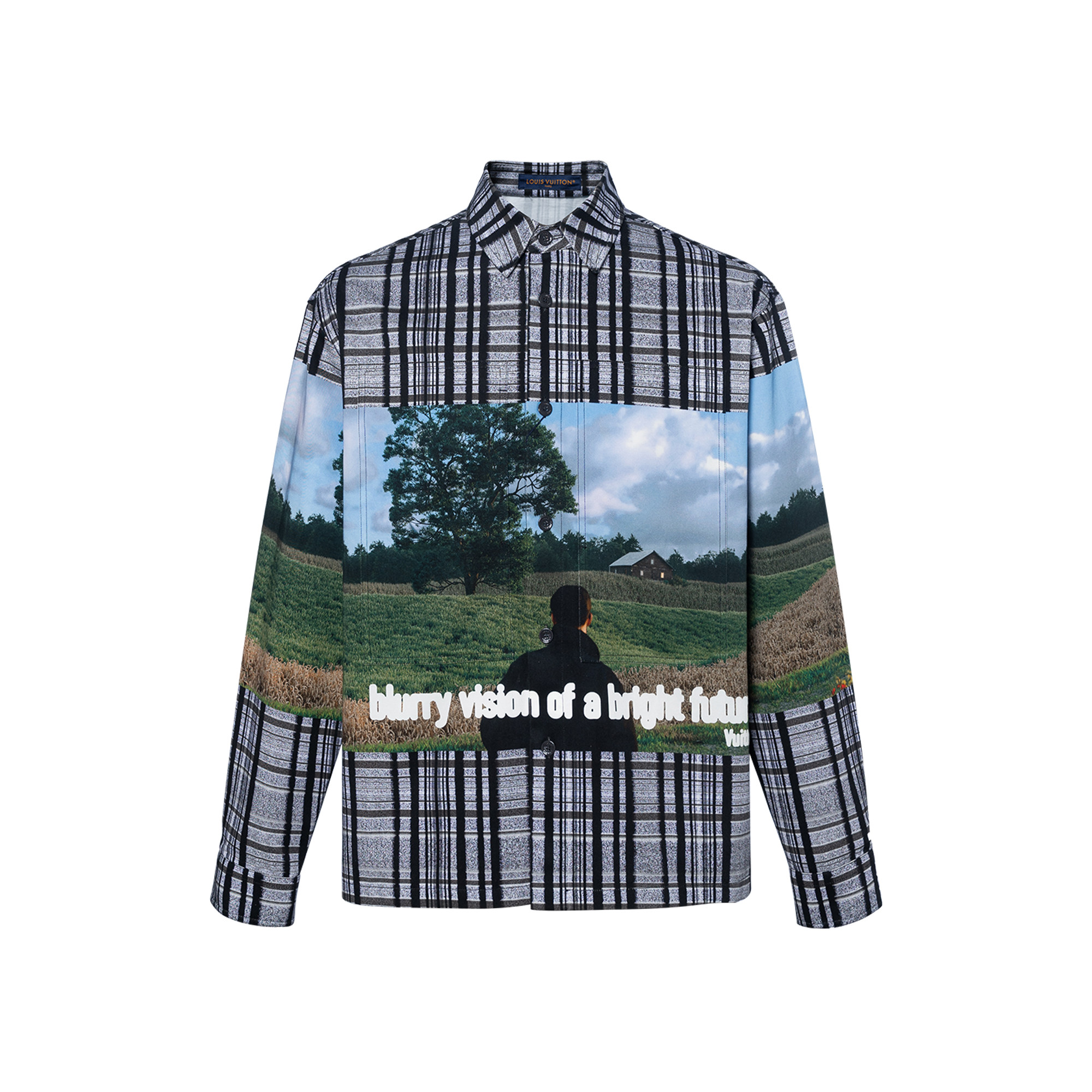 LOUIS VUITTON FW23 Check Print Long Sleeve Button-Up Shirt Multicolor 1ABY24