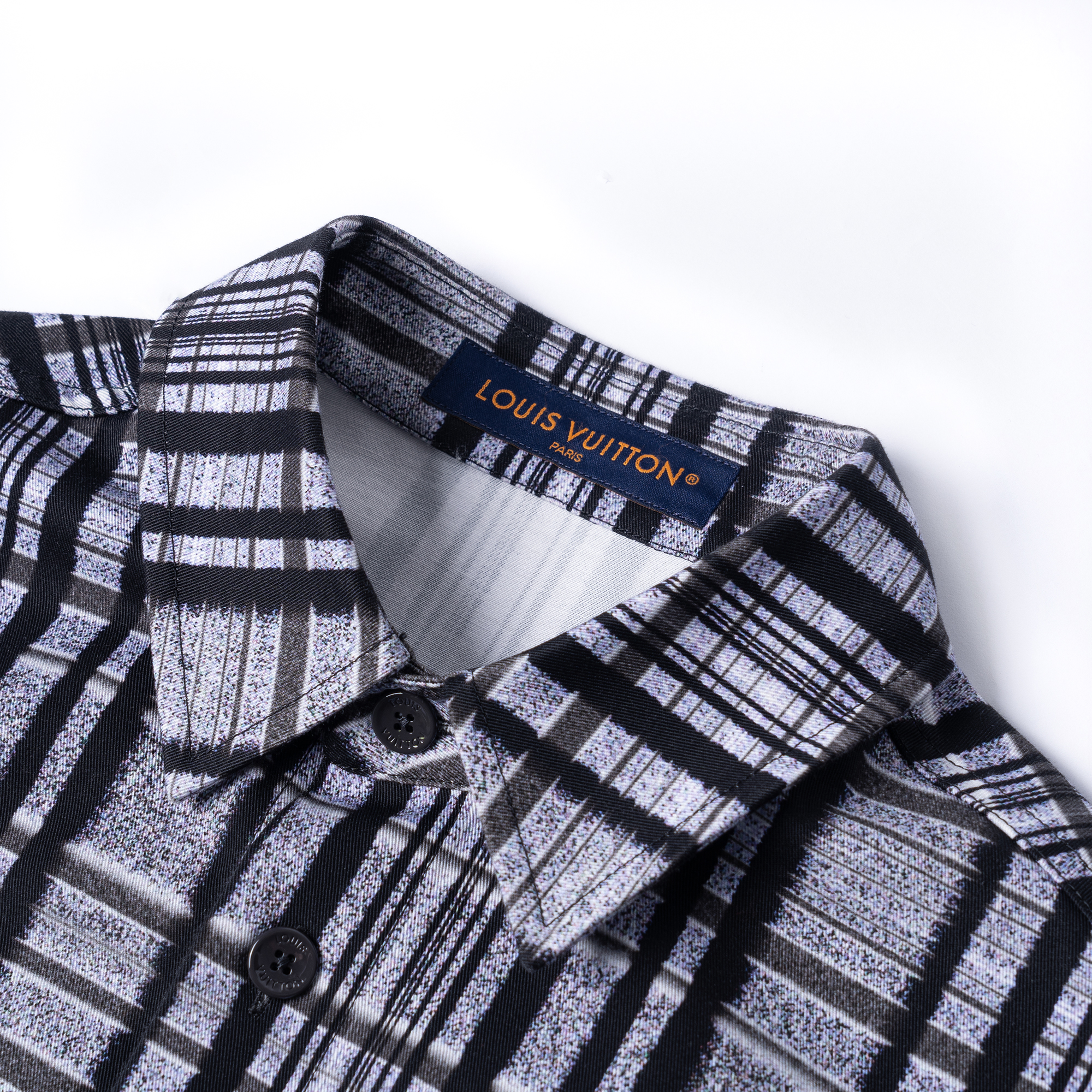 Cheap Camiseta LOUIS VUITTON FW23 de Cuadros Multicolor Manga Larga y Botones 1ABY24