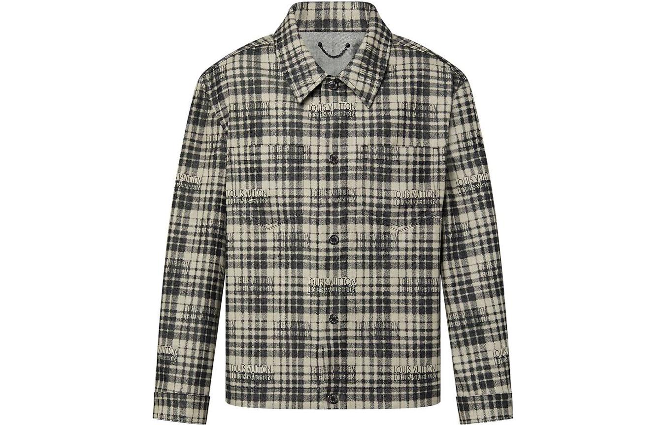 LOUIS VUITTON FW23 Checkered Logo Monogram Button-Up Casual Long Sleeve Shirt Men 1ABY9I