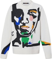 LOUIS VUITTON FW23 Colorblock Intarsia Crewneck Knit Sweater White Mens. 1ABXY7 LOUIS VUITTON FW23 Colorblock Intarsia Crewneck Knit Sweater White Mens. 1ABXY7