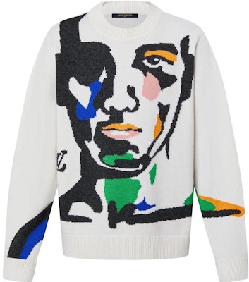 路易威登 FW23 拼色提花白色男士针织圆领毛衣 1ABXY7 Buy 路易威登 FW23 拼色提花白色男士针织圆领毛衣 1ABXY7