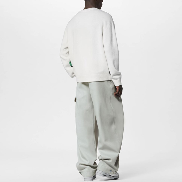 Details for 路易威登 FW23 拼色提花白色男士针织圆领毛衣 1ABXY7