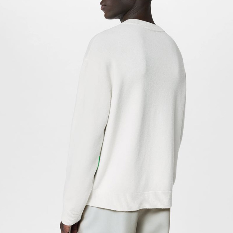 Sizing 路易威登 FW23 拼色提花白色男士针织圆领毛衣 1ABXY7