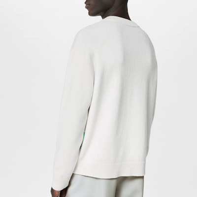 路易威登 FW23 拼色提花白色男士针织圆领毛衣 1ABXY7 Sizing 路易威登 FW23 拼色提花白色男士针织圆领毛衣 1ABXY7
