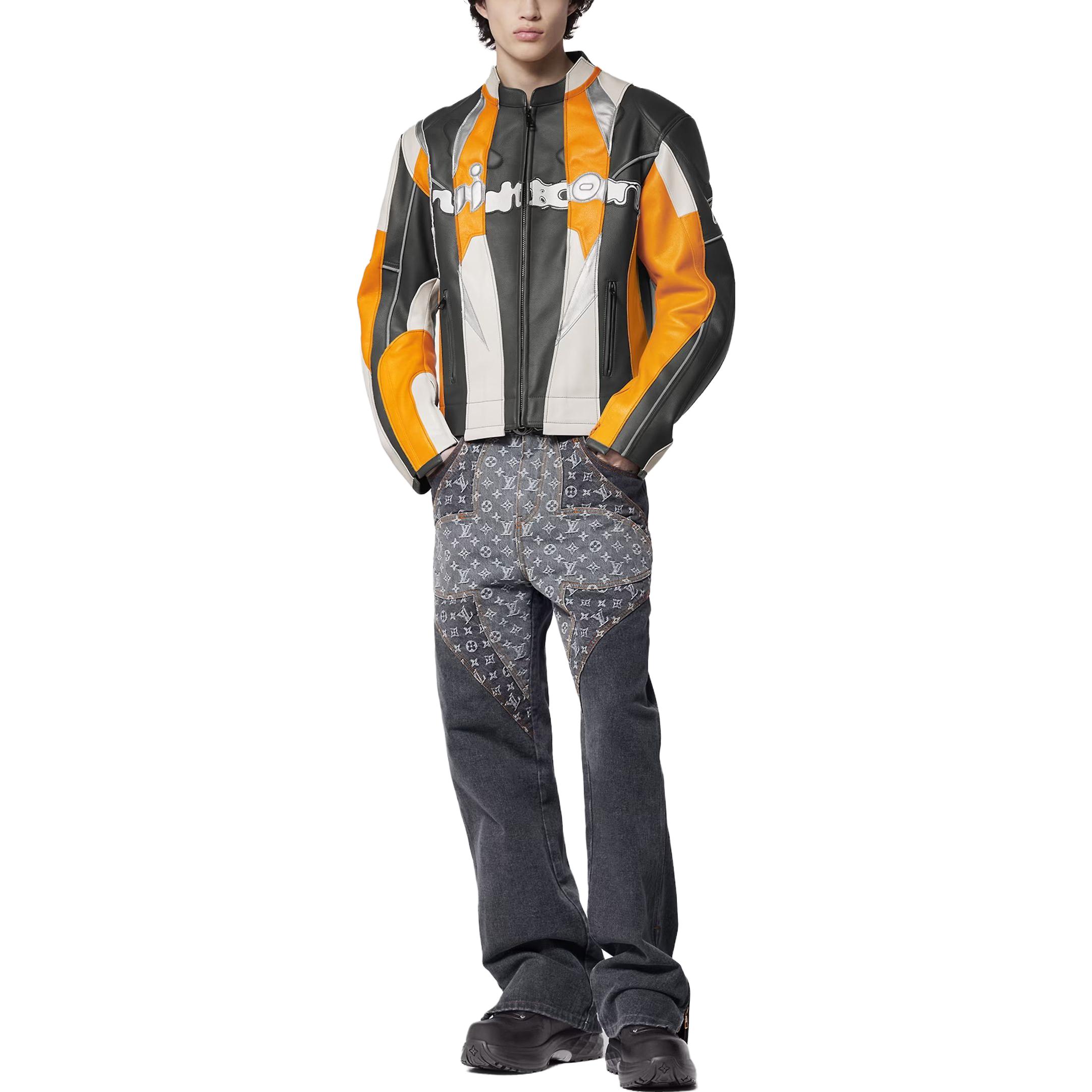 Lookbook LOUIS VUITTON FW23 Colorblock Leather Jacket Men Multicolor. 1ABZIP,1ABZIN,1ABZIQ