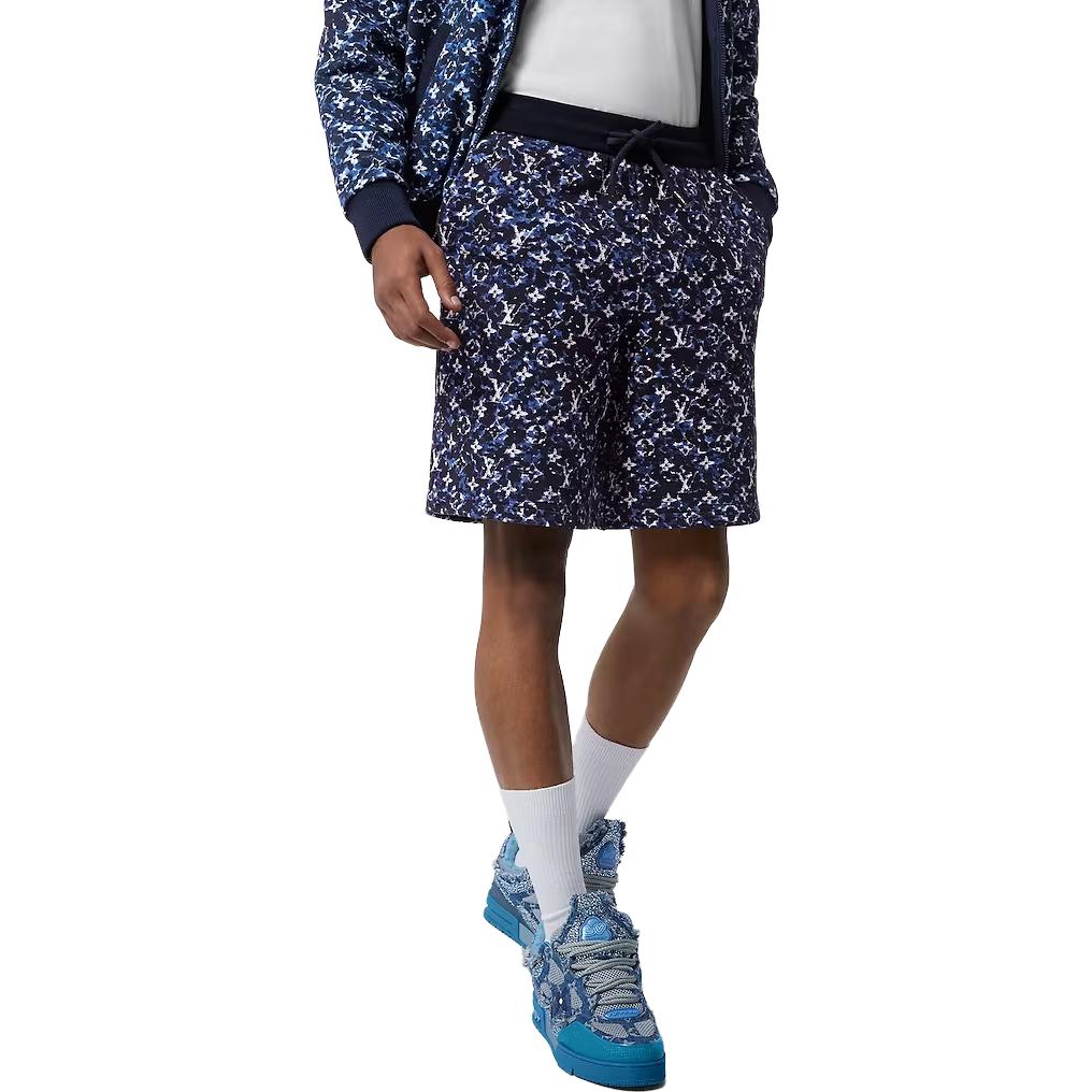 Shop LOUIS VUITTON FW23 Seluar Pendek Drawstring Logo Warna Biru Lelaki. 1ABJ9H