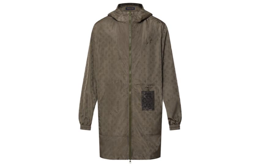 Louis Vuitton FW23 Full-Print Mid-Length Jacket Green Menswear 1ABJFE