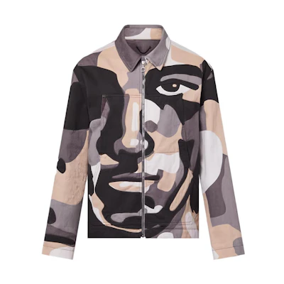 LOUIS VUITTON FW23 Geometric Portrait Denim Jacket Multicolor Mens. 1ABYMP