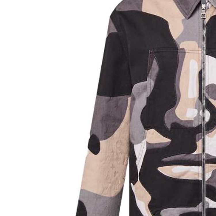 Shop LOUIS VUITTON FW23 Jaket Denim Geometric Portrait Multicolor Lelaki. 1ABYMP