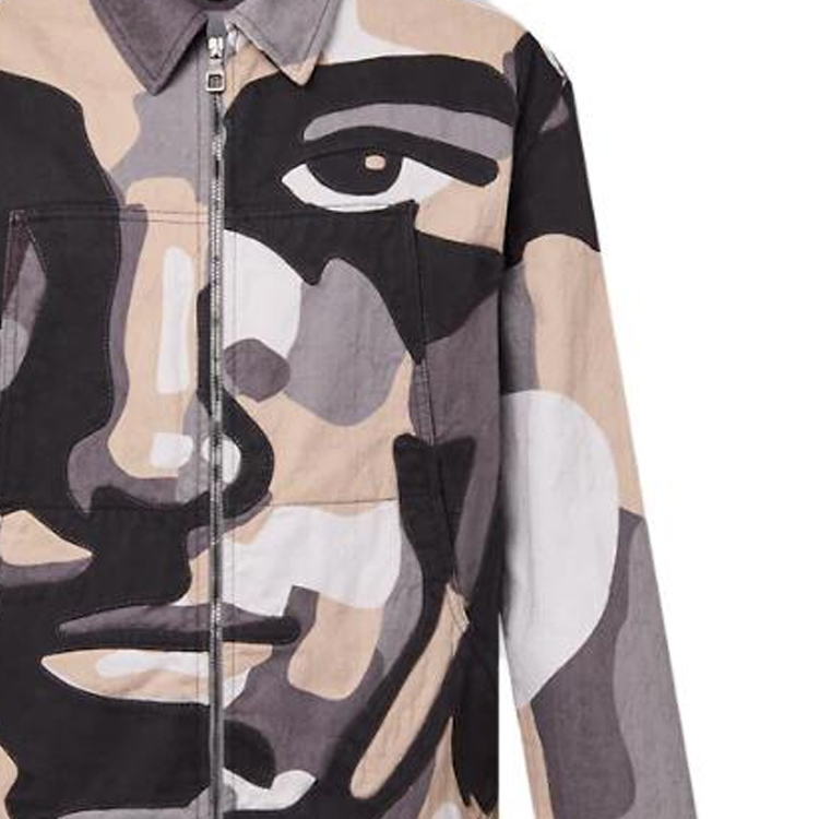 Details for LOUIS VUITTON FW23 Jaket Denim Geometric Portrait Multicolor Lelaki. 1ABYMP