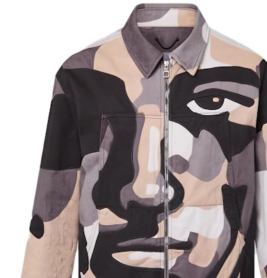 LOUIS VUITTON FW23 Jaket Denim Geometric Portrait Multicolor Lelaki. 1ABYMP Sizing LOUIS VUITTON FW23 Jaket Denim Geometric Portrait Multicolor Lelaki. 1ABYMP