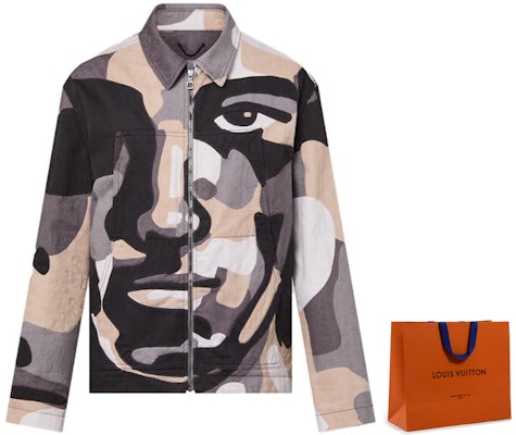 LOUIS VUITTON FW23 Jaket Denim Geometric Portrait Multicolor Lelaki. 1ABYMP Cheap LOUIS VUITTON FW23 Jaket Denim Geometric Portrait Multicolor Lelaki. 1ABYMP