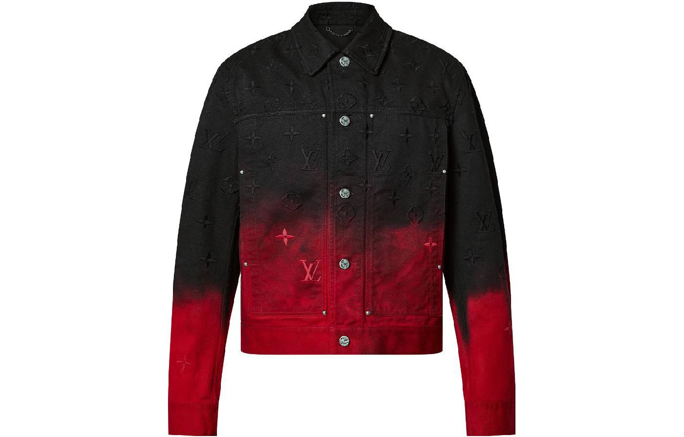 Order Louis Vuitton FW23 Jaket Denim Gradasi Multicolor Lengan Panjang Kasual 1AF776