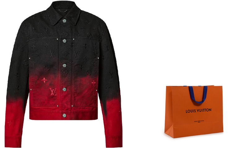 Lookbook Louis Vuitton FW23 Jaket Denim Gradasi Multicolor Lengan Panjang Kasual 1AF776