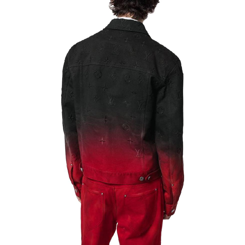 Sizing Louis Vuitton FW23 Jaket Denim Gradasi Multicolor Lengan Panjang Kasual 1AF776