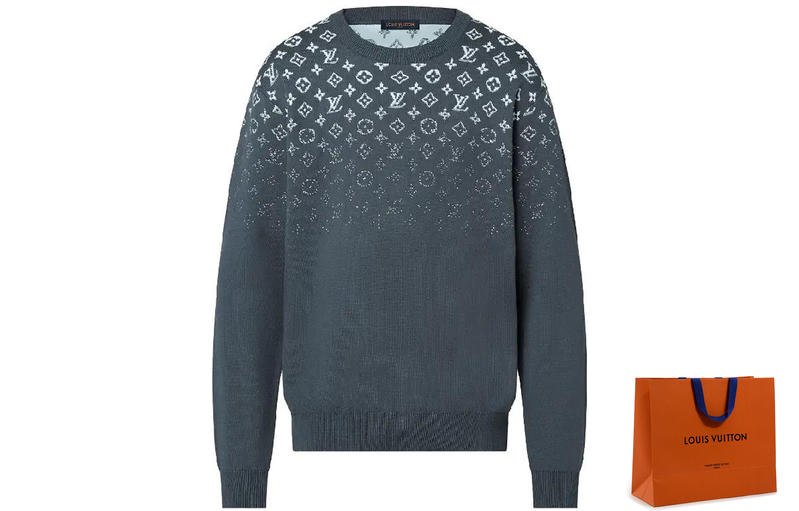 Cheap Sudadera Louis Vuitton FW23 Logotipo Degradado Cuello Redondo. 1AFAPN