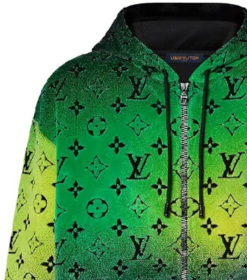 LOUIS VUITTON FW23 Gradient Zip-Up Hoodie Hijau Lengan Panjang 1AFB60 Details for LOUIS VUITTON FW23 Gradient Zip-Up Hoodie Hijau Lengan Panjang 1AFB60