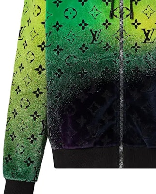 LOUIS VUITTON FW23 Gradient Zip-Up Hoodie Hijau Lengan Panjang 1AFB60 Sizing LOUIS VUITTON FW23 Gradient Zip-Up Hoodie Hijau Lengan Panjang 1AFB60