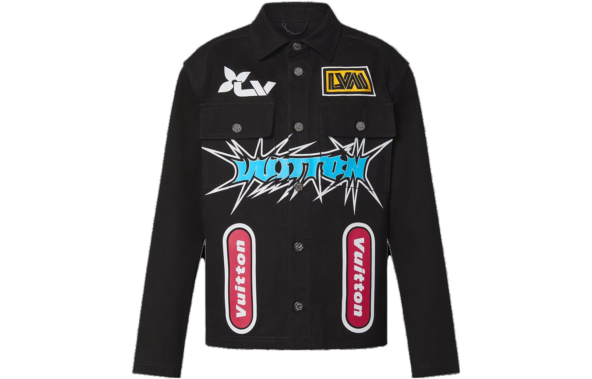 Order LOUIS VUITTON FW23 Graffiti Logo Single-Breasted Jacket Black  Coat 1ABJ7Y