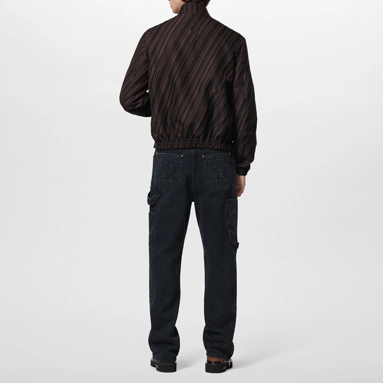 Details for 路易威登 FW23 图案印花直筒拉链休闲牛仔裤 男士 黑色 1AFADD