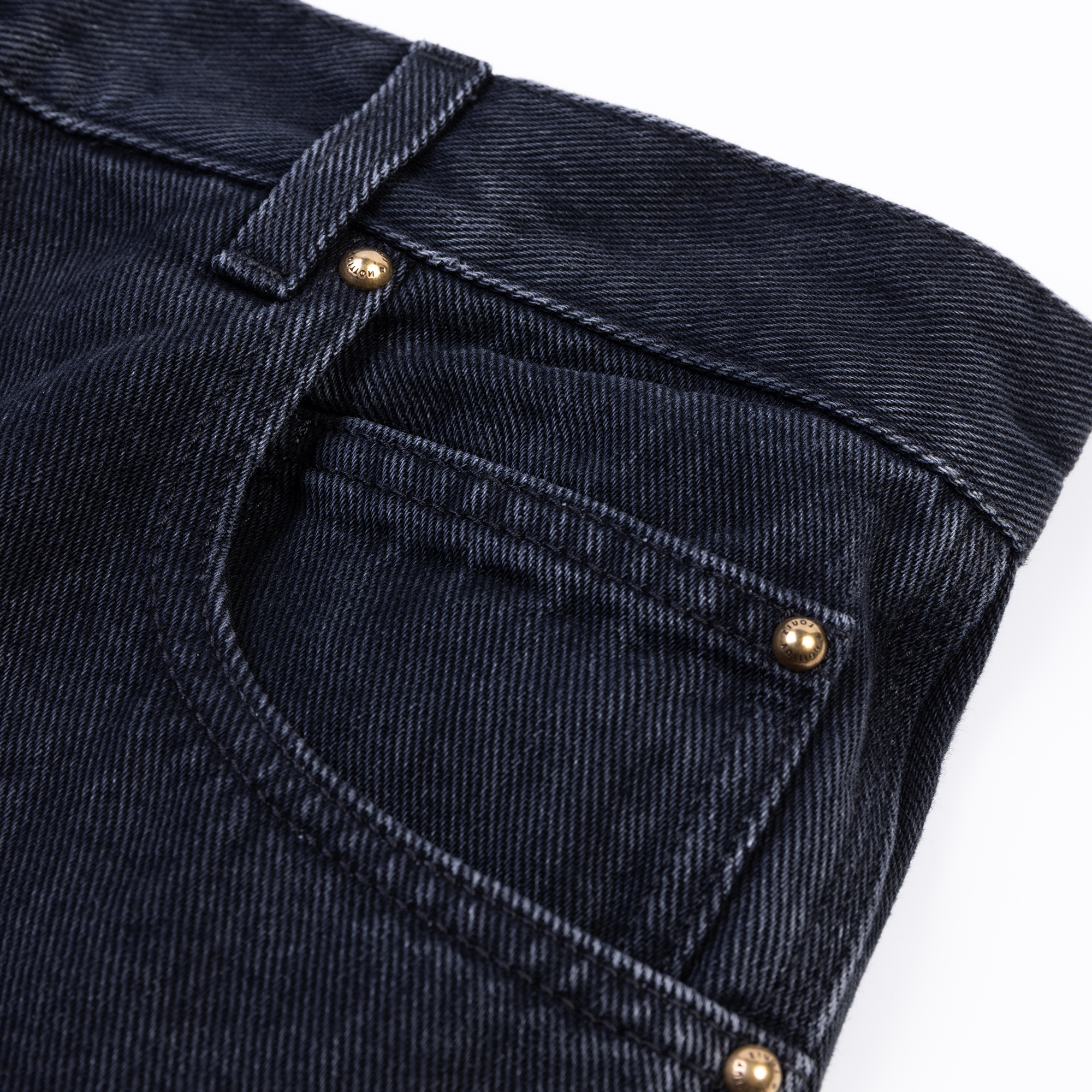 Cheap 路易威登 FW23 图案印花直筒拉链休闲牛仔裤 男士 黑色 1AFADD