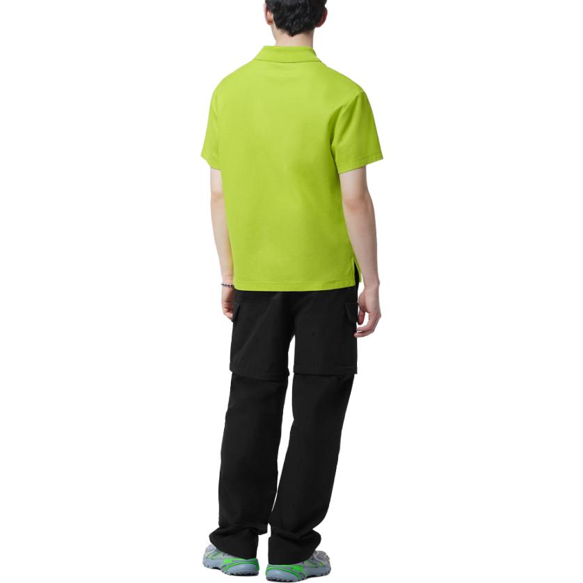 Shop 루이비통 FW23 그린 자수 로고 반팔 폴로 셔츠. 1ABIWI