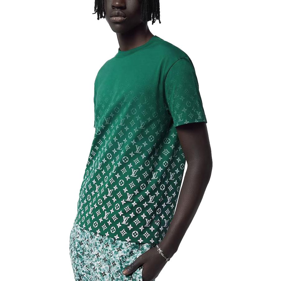 LOUIS VUITTON FW23 Green Logo Print Crewneck T-Shirt for Men. 1ABIX6 圖 6