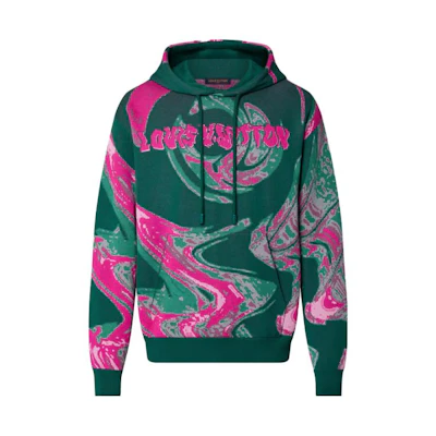 LOUIS VUITTON FW23 Green Swirl Print Logo Oversized Sweatshirt Men’s. 1ABJ33