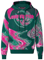 Order LOUIS VUITTON FW23 Green Swirl Print Logo Oversized Sweatshirt Men’s. 1ABJ33
