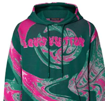 Details for LOUIS VUITTON FW23 Green Swirl Print Logo Oversized Sweatshirt Men’s. 1ABJ33