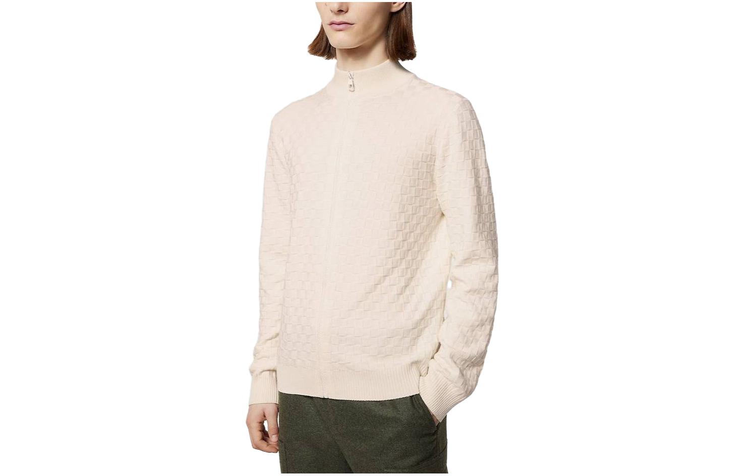 LOUIS VUITTON FW23 Ivory White  Knit Zipper Casual Long Sleeve Sweater 1AF520