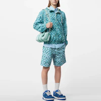 Shop 路易威登 FW23 藍色滿版印花連帽外套 男款 1ABJ4U