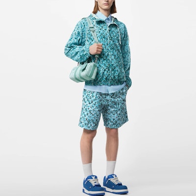 LOUIS VUITTON FW23 Logo All-Over Print Blue Hoodie Jacket for Men. 1ABJ4U Shop LOUIS VUITTON FW23 Logo All-Over Print Blue Hoodie Jacket for Men. 1ABJ4U