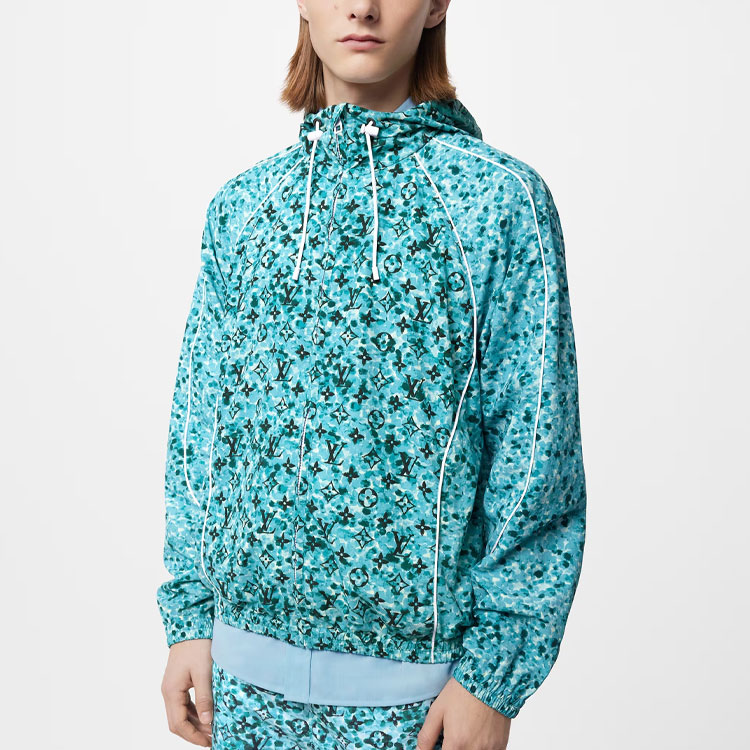 Purchase 路易威登 FW23 藍色滿版印花連帽外套 男款 1ABJ4U