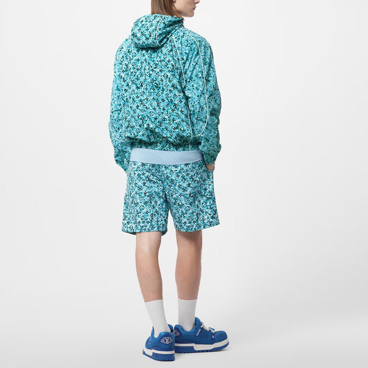 Details for 路易威登 FW23 藍色滿版印花連帽外套 男款 1ABJ4U
