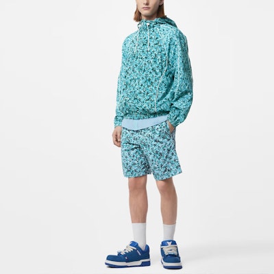 LOUIS VUITTON FW23 Logo All-Over Print Blue Hoodie Jacket for Men. 1ABJ4U Sizing LOUIS VUITTON FW23 Logo All-Over Print Blue Hoodie Jacket for Men. 1ABJ4U