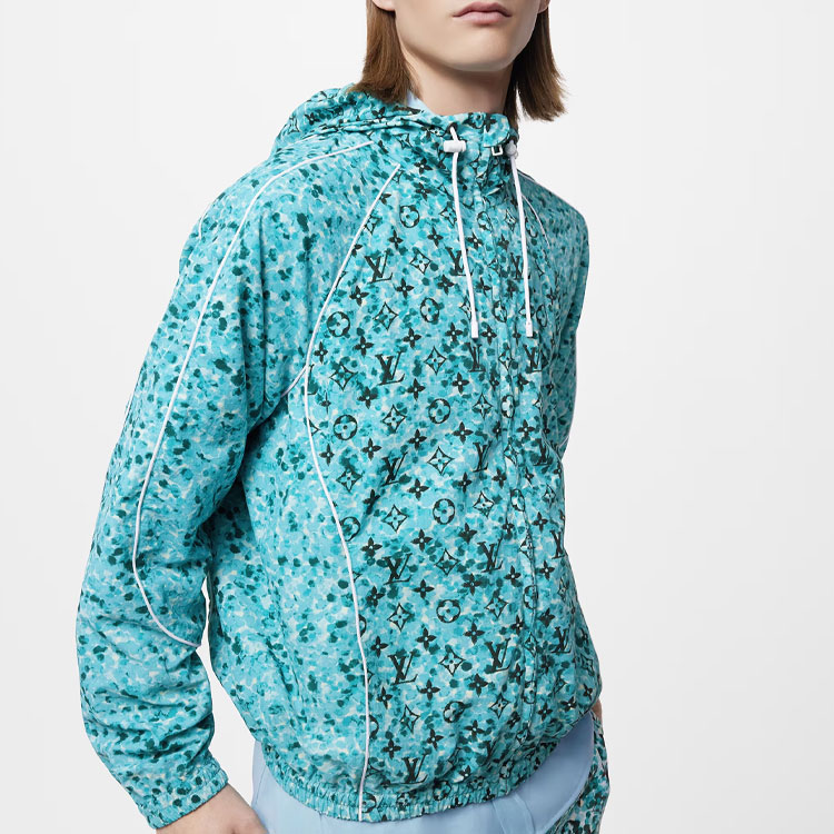 Cheap 路易威登 FW23 藍色滿版印花連帽外套 男款 1ABJ4U
