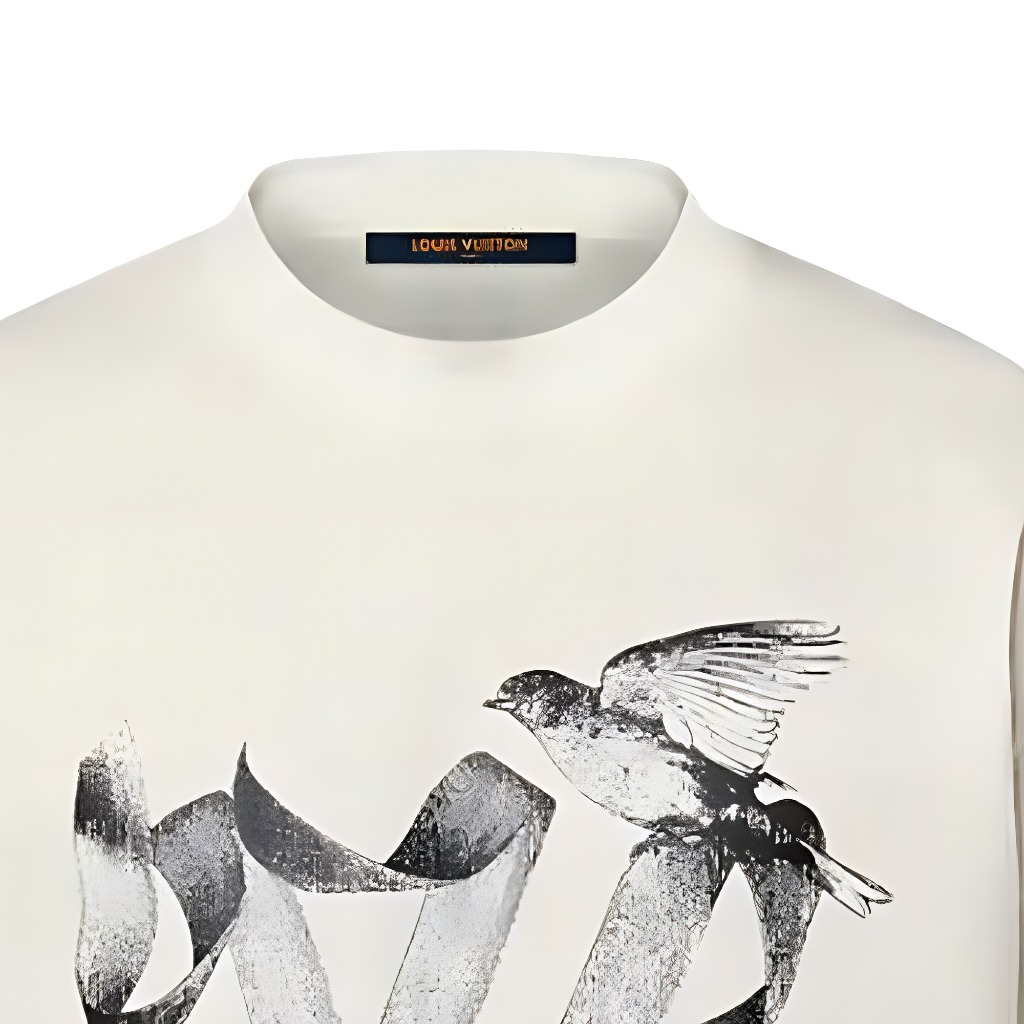 Sizing 路易威登 FW23 logo 动物印花白色圆领T恤 1ABXR6