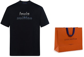 LOUIS VUITTON FW23 Kaos Crewneck Hitam Bordir Logo dan Manik-Manik 1ABYKQ Cheap LOUIS VUITTON FW23 Kaos Crewneck Hitam Bordir Logo dan Manik-Manik 1ABYKQ