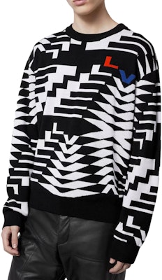 LOUIS VUITTON FW23 Logo Crewneck Oversized Knit Sweater Black 1AFAMV Details for LOUIS VUITTON FW23 Logo Crewneck Oversized Knit Sweater Black 1AFAMV