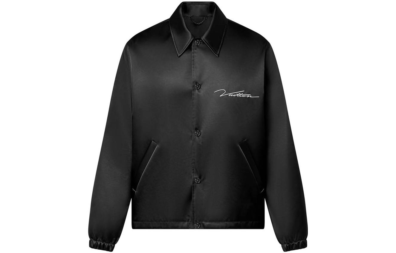 Louis Vuitton FW23 Logo Embroidered Casual Jacket Black - 1ABZG3