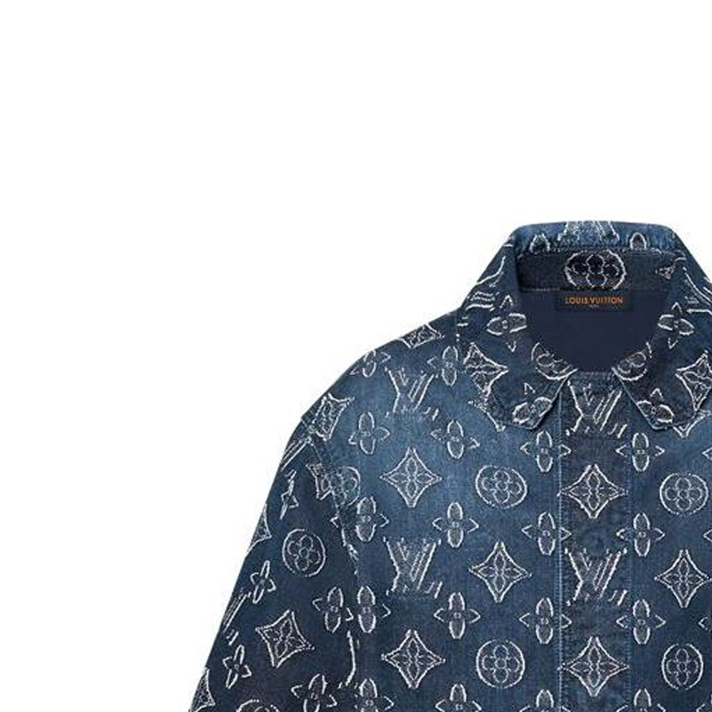 LOUIS VUITTON FW23 Logo Embroidered Casual Short Sleeve Shirt Blue 1ABXXJ 圖 6