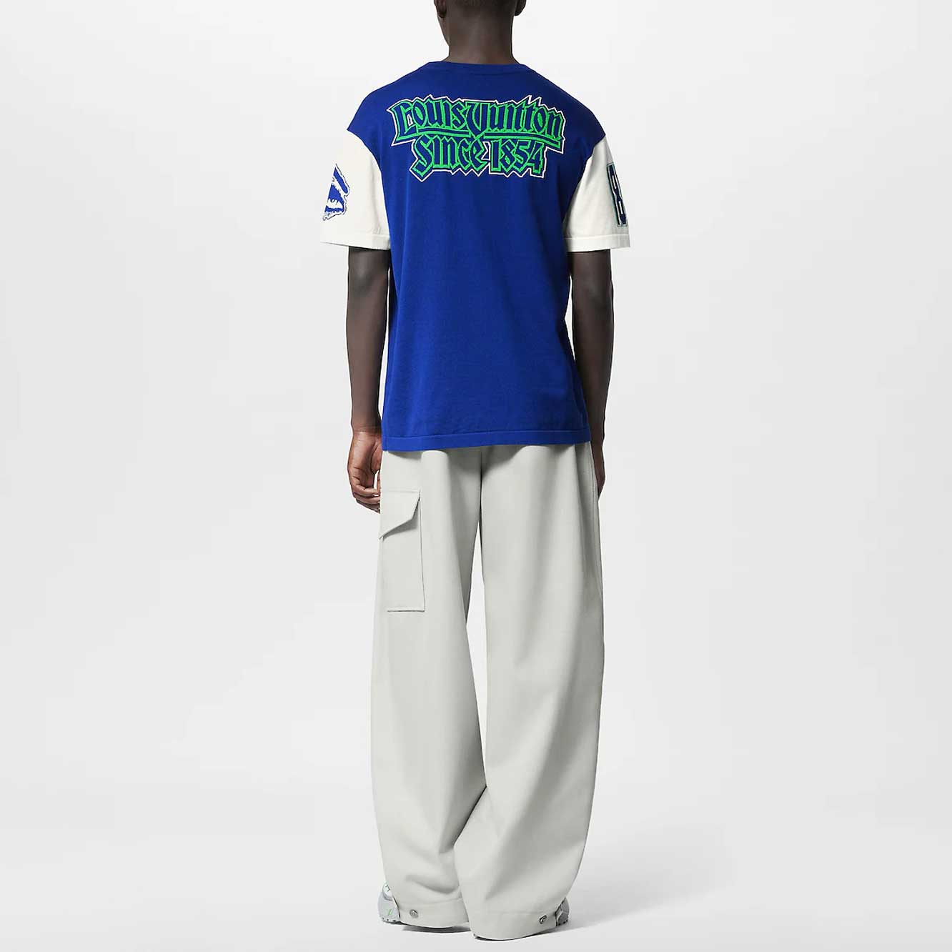 LOUIS VUITTON FW23 Logo Embroidered Casual T-Shirt Blue Men 1ABXYO 圖 3