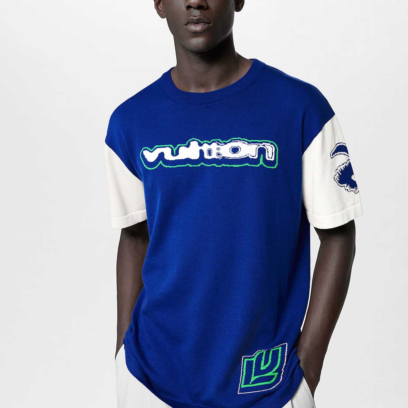 LOUIS VUITTON FW23 Logo Embroidered Casual T-Shirt Blue Men 1ABXYO 圖 5