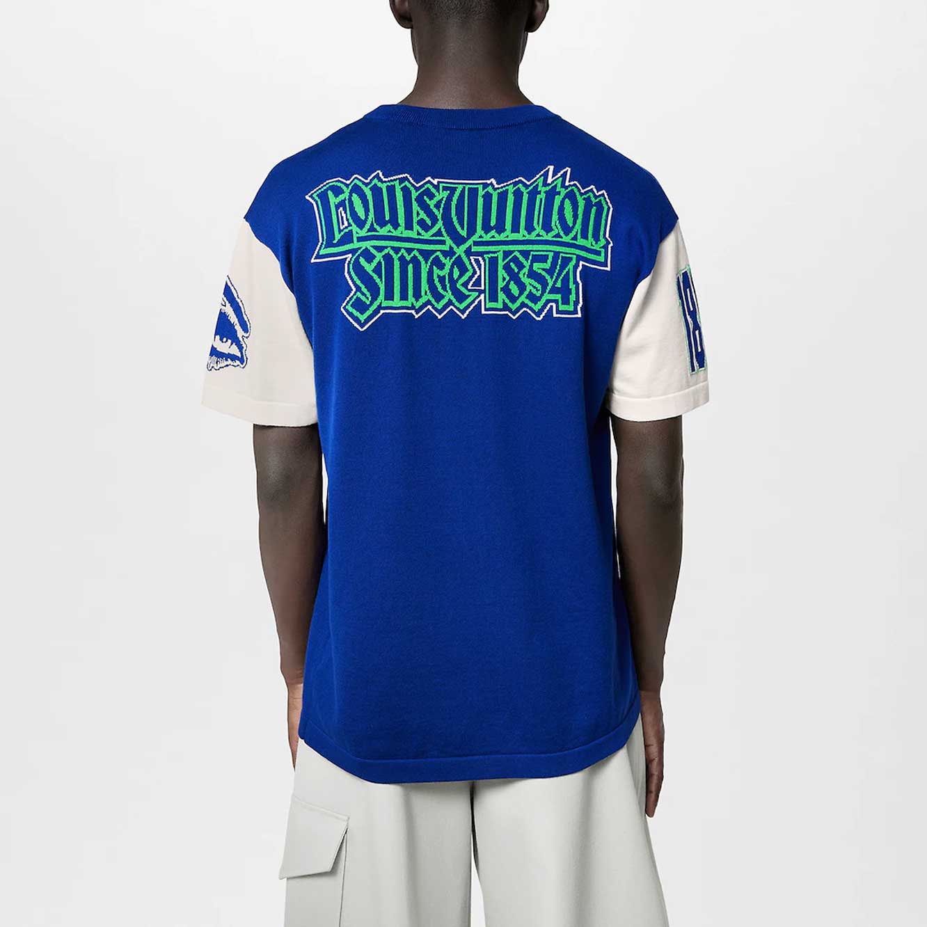 LOUIS VUITTON FW23 Logo Embroidered Casual T-Shirt Blue Men 1ABXYO 圖 6