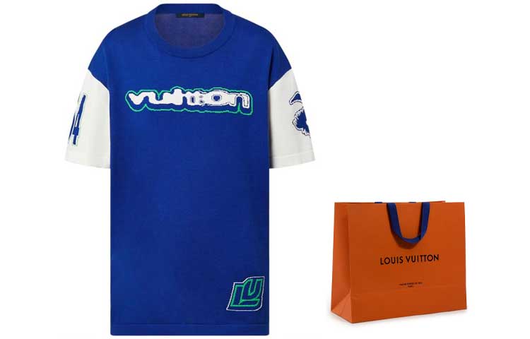 LOUIS VUITTON FW23 Logo Embroidered Casual T-Shirt Blue Men 1ABXYO 圖 8